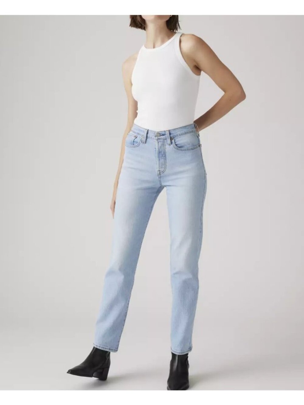 New Levi's Premium 28x28 Wedgie Straight Ankle Women's Jeans Fully Baked Light